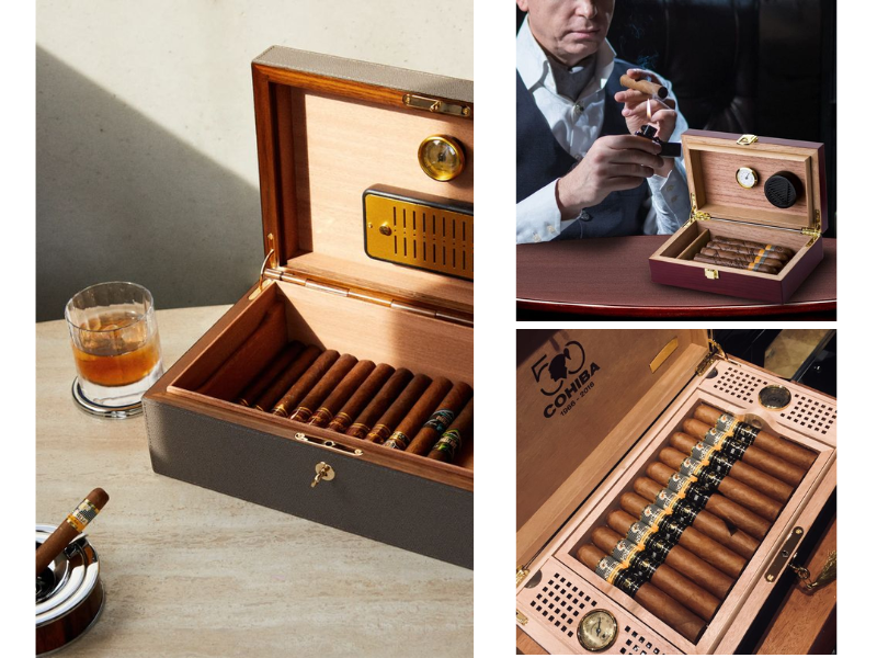 Ủ xì gà bằng hộp đựng chuyên dụng (humidor)